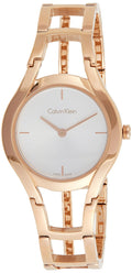 Calvin Klein Class White Dial Rose Gold Steel Strap Watch for Women - K6R23626