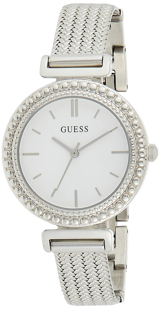 Guess Quartz Silver Dial Silver Mesh Bracelet Watch For Women - W1152L1