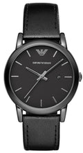 Emporio Armani Luigi Black Dial Black Leather Strap Watch For Men - AR1732