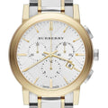 Burberry The City White Dial Two Tone Steel Strap Watch for Men - BU9751