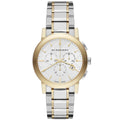 Burberry The City White Dial Two Tone Steel Strap Watch for Men - BU9751