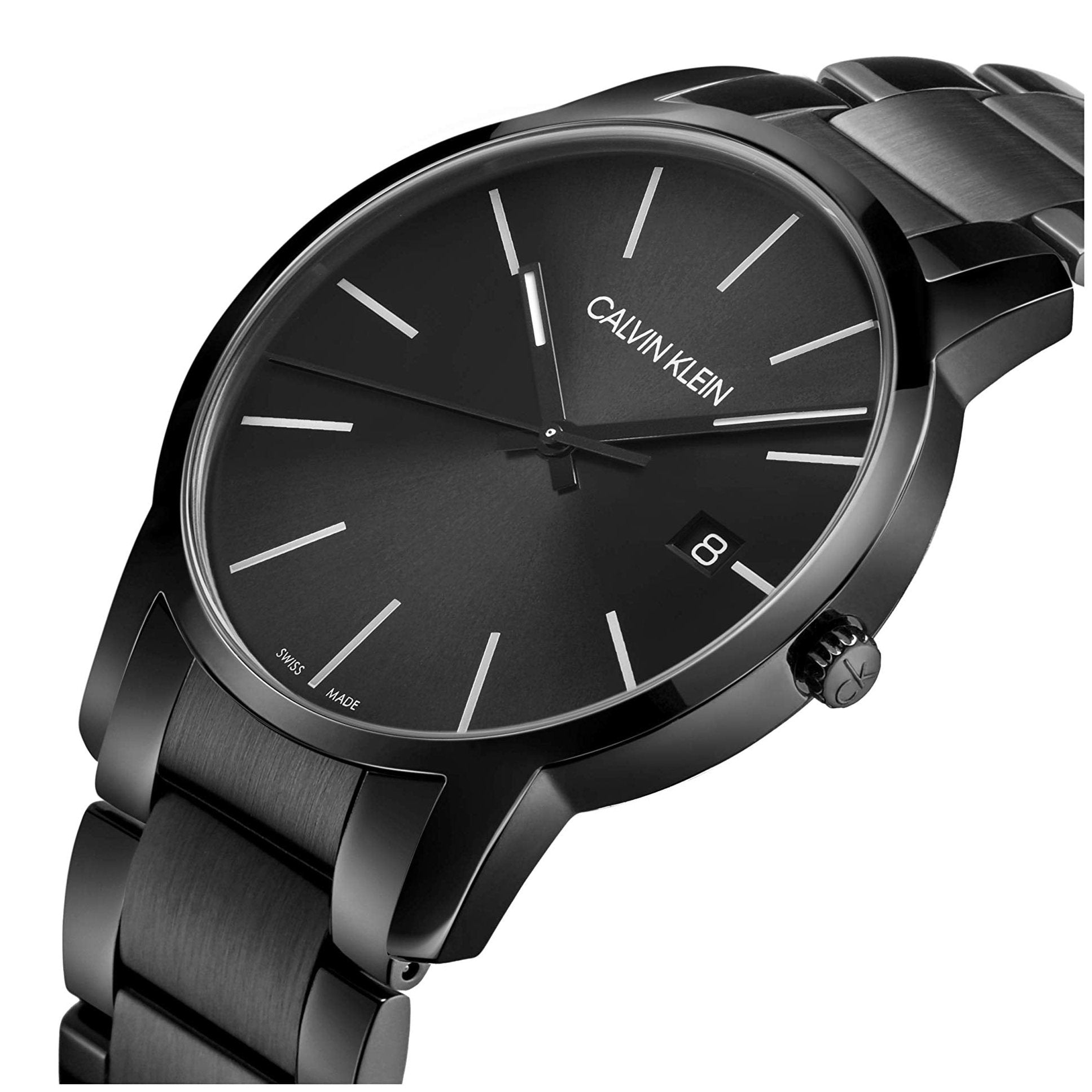 Calvin Klein City Quartz Black Dial Black Steel Strap Watch for Men - K2G2G4B1