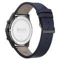 Hugo Boss Grand Prix Chronograph Black Dial Blue Leather Strap Watch for Men - 1513563