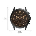 Fossil Forrester Chronograph Black Dial Brown Leather Strap Watch for Men - FS5608