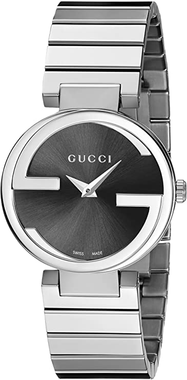 Gucci Interlocking G Black Dial Quartz Stainless Steel Watch For Women - YA133502