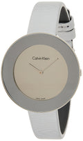 Calvin Klein Chic Silver Dial White Leather Strap Watch for Women - K7N23UP8