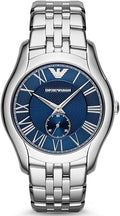 Emporio Armani Valente Chronograph Blue Dial Silver Steel Strap Watch For Men - AR1789