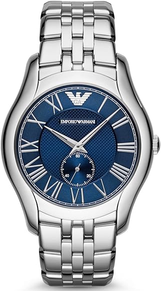 Emporio Armani Valente Chronograph Blue Dial Silver Steel Strap Watch For Men - AR1789