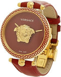 Versace Palazzo Empire Red Dial Red Leather Strap Watch for Women - VCO120017