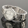 Guess Mini Prism Diamonds Silver Dial Silver Steel Strap Watch for Women - W12638L1