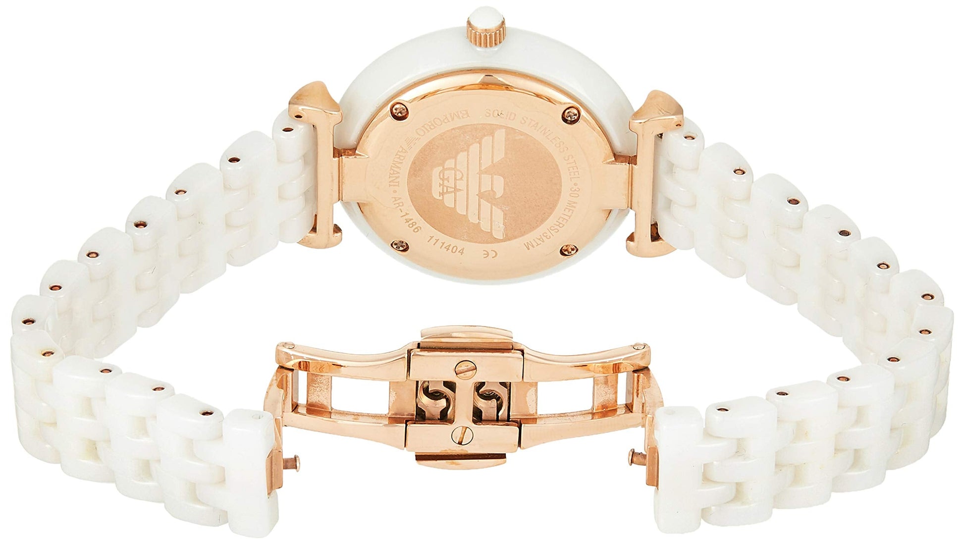 Emporio Armani Ceramica Mother of Pearl Dial White Ceramic Strap Watch For Women - AR1486