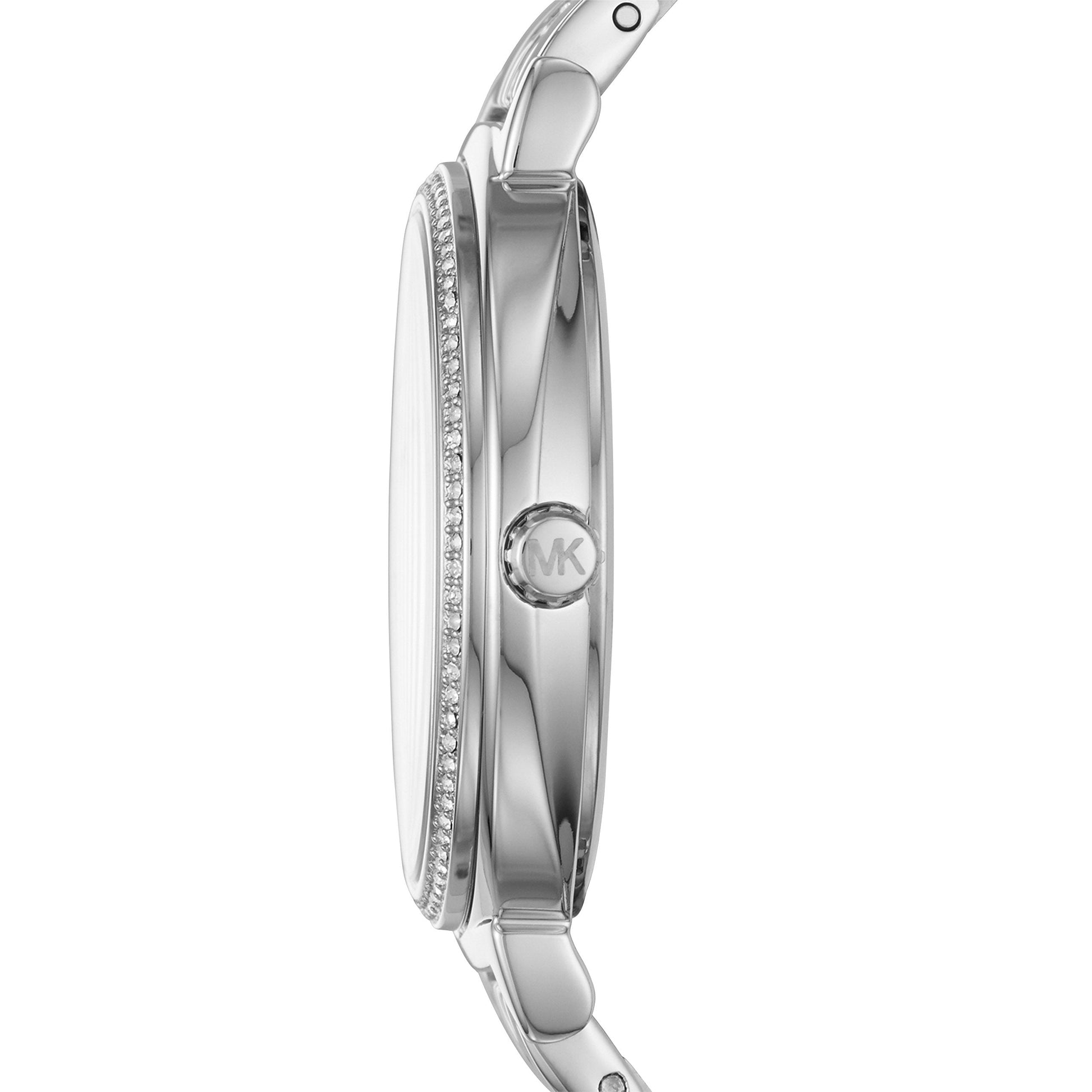 Michael Kors Cinthia White Mother of Pearl Dial Silver Steel Strap Watch for Women for Women - MK3641