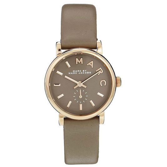 Marc Jacobs Baker Grey Dial Grey Leather Strap Watch for Women - MBM1318