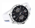 Tommy Hilfiger Multi Function Quartz Black Dial White Rubber Strap Watch for Men - 1791475