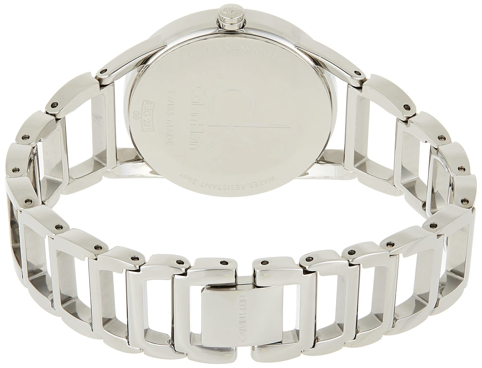 Calvin Klein Stately Black Dial Silver Steel Strap Watch for Women - K3G23121