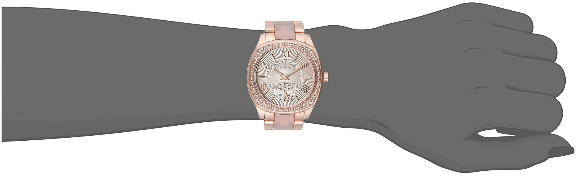 Michael Kors Bryn Rose Gold Dial Two Tone Steel Strap Watch for Women - MK6135