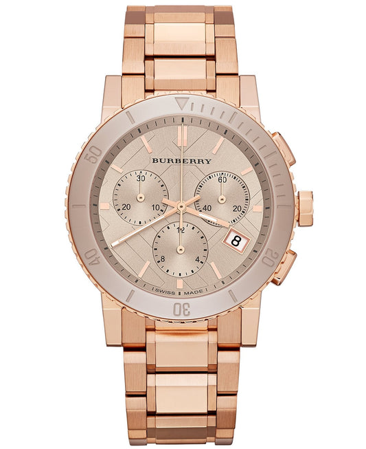 Burberry The City Rose Gold Dial Rose Gold Stainless Steel Strap Watch for Women - BU9703