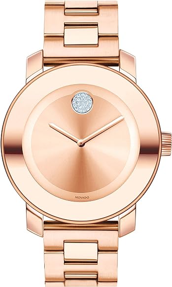 Movado Bold Rose Gold Dial Rose Gold Steel Strap Watch For Women - 3600335