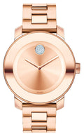 Movado Bold Rose Gold Dial Rose Gold Steel Strap Watch for Women - 3600086