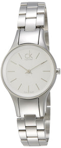 Calvin Klein Simplicity White Dial Silver Steel Strap Watch for Women - K4323126