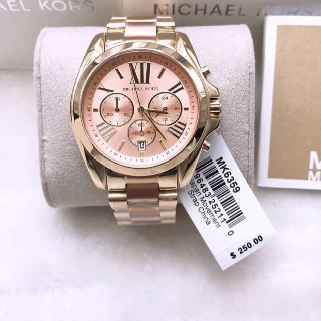 Michael Kors Bradshaw Gold Dial Gold Steel Strap Watch for Women - MK6359