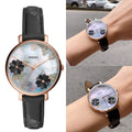 Fossil Jacqueline Mother of Pearl Dial Black Leather Strap Watch for Women - ES4535