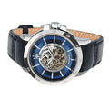 Maserati Ingegno Automatic Blue Skeleton Dial Black Leather Strap Watch For Men - R8821119004