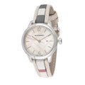 Burberry The Classic Silver Dial White Leather Strap Watch for Women - BU10113