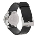 Calvin Klein Post Minimal Silver Dial Black Leather Strap Watch for Men - K7622185