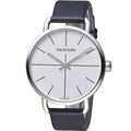 Calvin Klein Even Silver Dial Black Leather Strap Watch for Men - K7B211CY