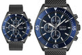 Hugo Boss Ocean Edition Chronograph Blue Dial Black Mesh Bracelet Watch for Men - 1513702