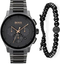 Hugo Boss Peak Black Dial Black Steel Strap Watch for Men - 1513814