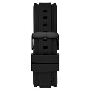 Guess Commander Black Dial Black Rubber Strap Watch for Men - GW0211G3