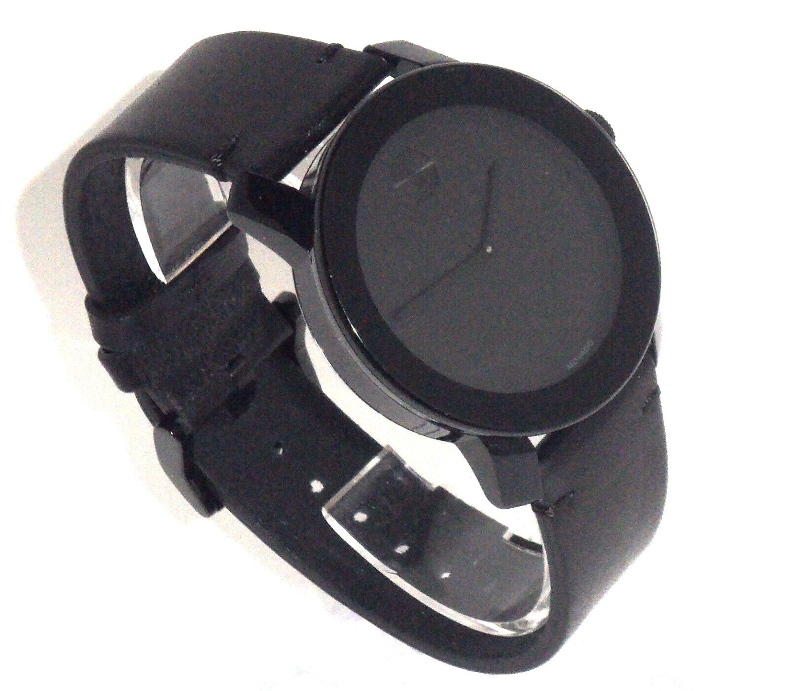 Movado Bold Black Dial Black Leather Strap Watch For Men - 3600306