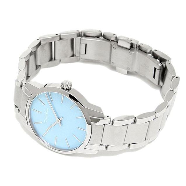 Calvin Klein City Mother of Pearl Blue Dial Silver Steel Strap Watch for Women - K2G2314X