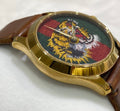 Gucci Le Marché Des Merveilles Tiger Green Red Dial Brown Leather Strap Unisex Watch - YA126497