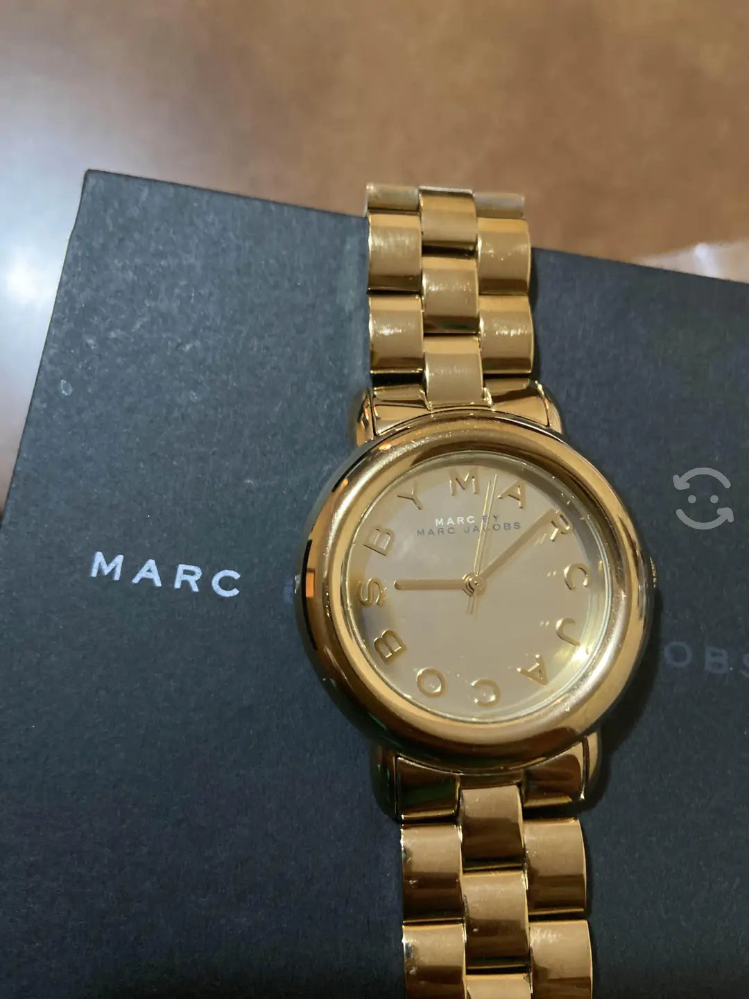 Marc Jacobs Marci Gold Dial Gold Ion Plated Stainless Steel Strap Watch for Women - MBM3098