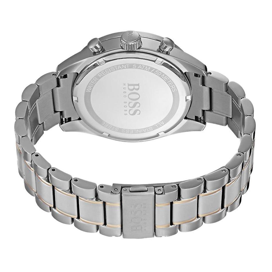 Hugo Boss Trophy Chronograph Grey Dial Silver Steel Strap Watch for Men - 1513634