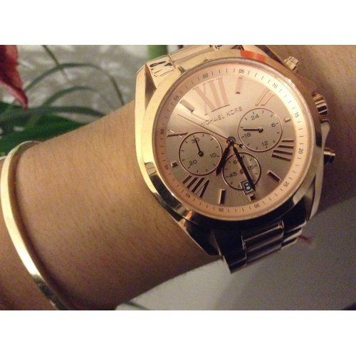 Michael Kors Bradshaw Rose Gold Dial Rose Gold Steel Strap Watch for Women - MK5503