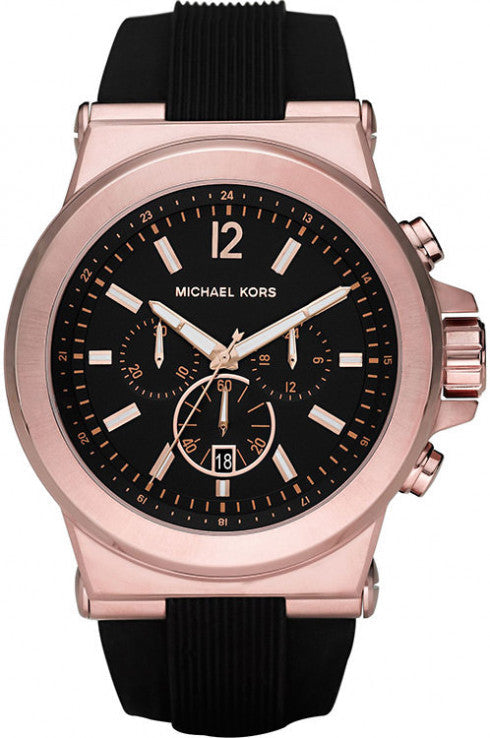 Michael Kors Dylan Black Dial Black Rubber Strap Watch for Men - MK8184