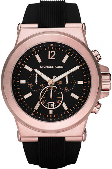 Michael Kors Dylan Black Dial Black Rubber Strap Watch for Men - MK8184