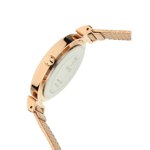 Guess Monroe Silver Dial Rose Gold Steel Strap Watch For Women - W1152L3