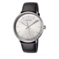 Calvin Klein High Noon Quartz White Dial Black Leather Strap Watch for Men - K8M211C6