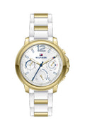 Tommy Hilfiger Claudiia White Dial White Steel Strap Watch for Women - 1781745