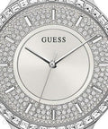 Guess Soiree Diamonds Silver Dial Silver Mesh Bracelet Watch for Women - GW0402L1