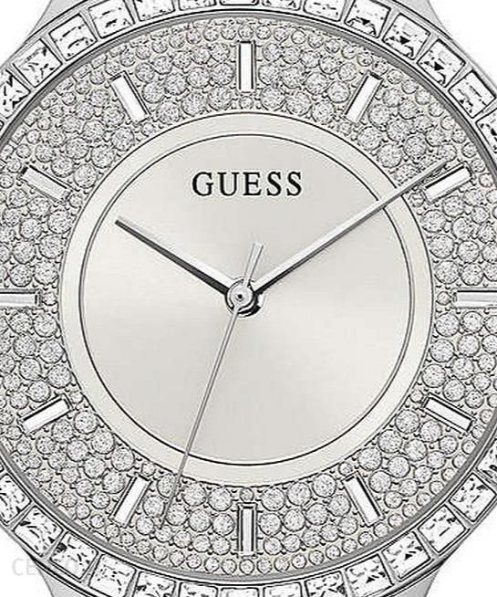 Guess Soiree Diamonds Silver Dial Silver Mesh Bracelet Watch for Women - GW0402L1