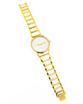 Calvin Klein Stately Silver Dial Gold Steel Strap Watch for Women - K3G23526