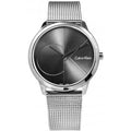 Calvin Klein Minimal Gray Dial Silver Mesh Bracelet Watch for Men - K3M21123