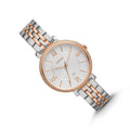 Fossil Jacqueline White Dial Two Tone Steel Strap Watch for Women - ES3634