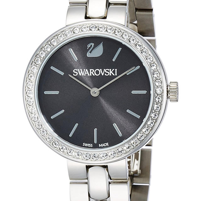 Swarovski Daytime Rhinestones Grey Dial Silver Steel Strap Watch for Women - 5213681